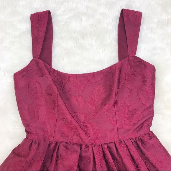 SACHIN X BABI Burgundy Fit & Flare Mini Dress Sleeveless Cocktail Size 0 New - Picture 3 of 13